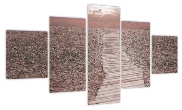 Obraz - Plaża żwirowa (125x70 cm)