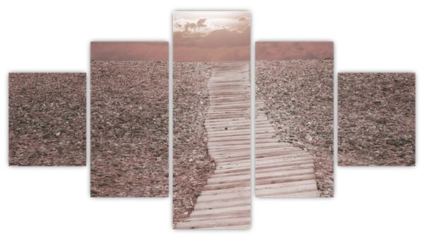 Obraz - Plaża żwirowa (125x70 cm)