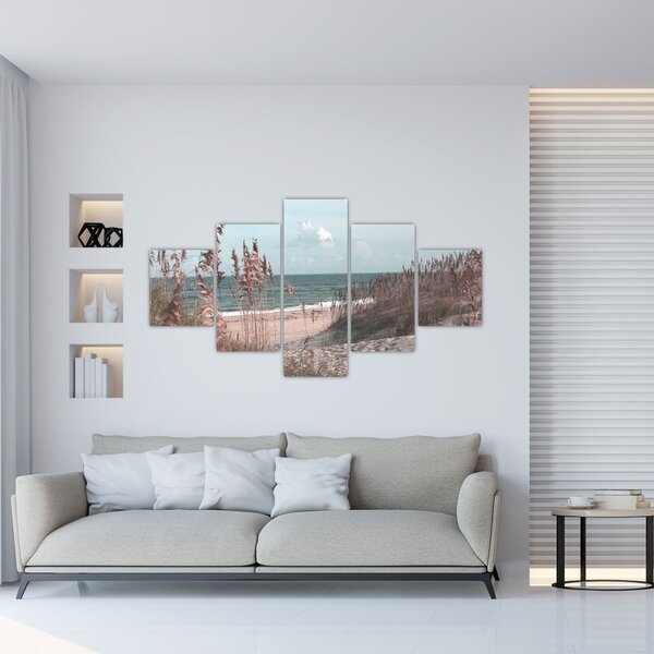 Obraz - Różowa plaża (125x70 cm)