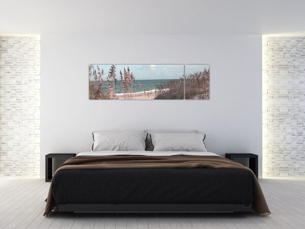 Obraz - Różowa plaża (170x50 cm)