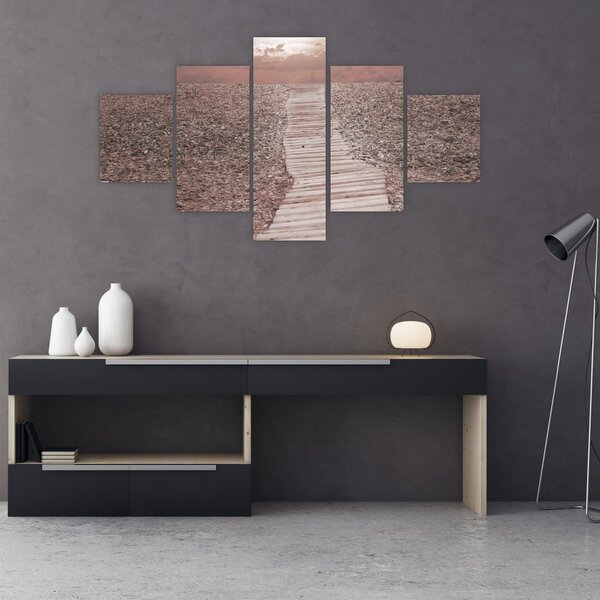 Obraz - Plaża żwirowa (125x70 cm)