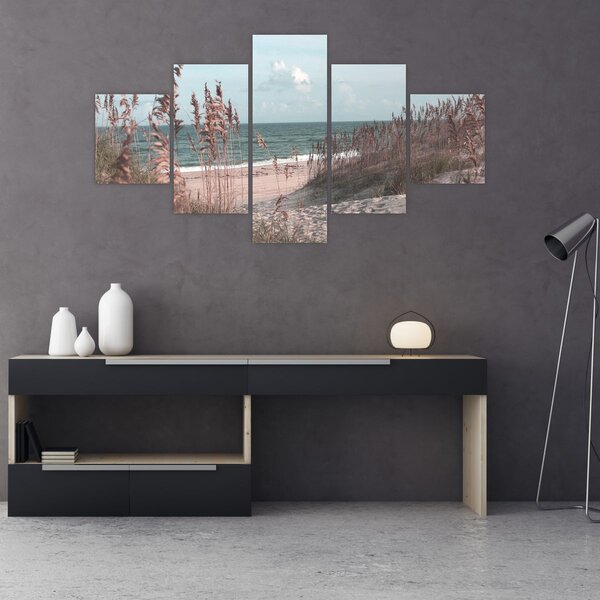 Obraz - Różowa plaża (125x70 cm)