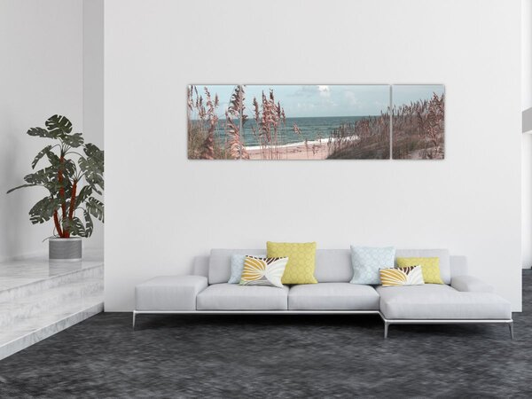Obraz - Różowa plaża (170x50 cm)