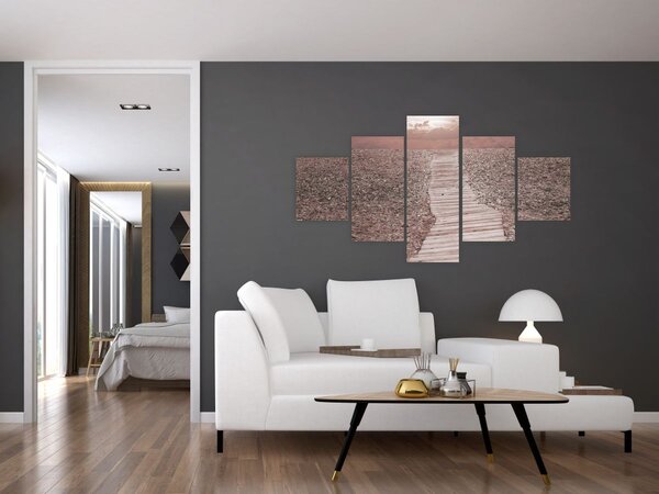 Obraz - Plaża żwirowa (125x70 cm)