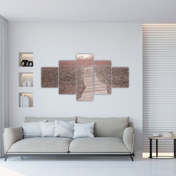 Obraz - Plaża żwirowa (125x70 cm)