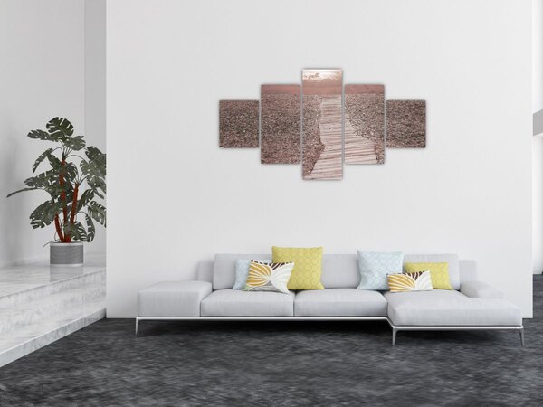 Obraz - Plaża żwirowa (125x70 cm)