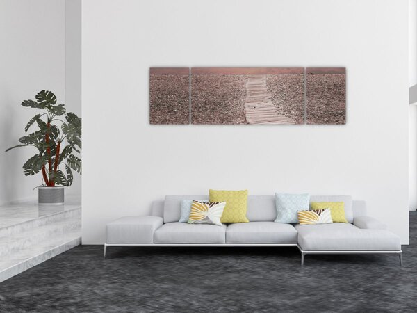 Obraz - Plaża żwirowa (170x50 cm)