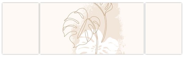 Obraz - Line art monstera N⁰1 (170x50 cm)