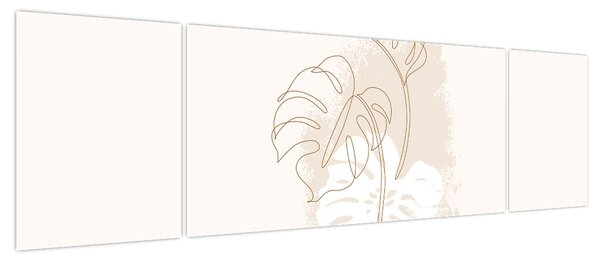 Obraz - Line art monstera N⁰1 (170x50 cm)