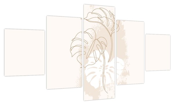 Obraz - Line art monstera N⁰1 (125x70 cm)