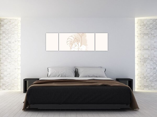Obraz - Line art monstera N⁰1 (170x50 cm)