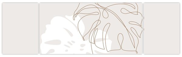 Obraz - Line art monstera N⁰2 (170x50 cm)