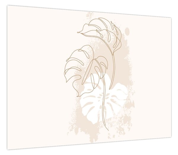 Obraz - Line art monstera N⁰1 (70x50 cm)