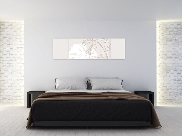 Obraz - Line art monstera N⁰2 (170x50 cm)