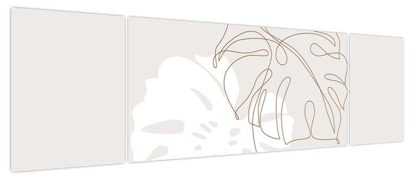 Obraz - Line art monstera N⁰2 (170x50 cm)