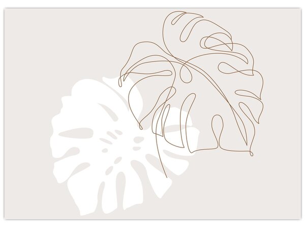Obraz - Line art monstera N⁰2 (70x50 cm)