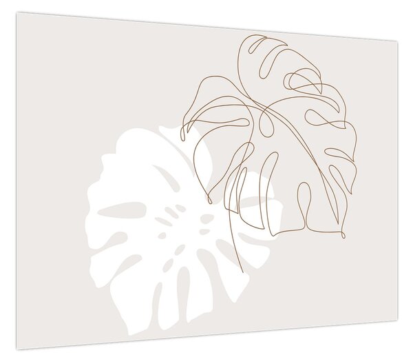 Obraz - Line art monstera N⁰2 (70x50 cm)