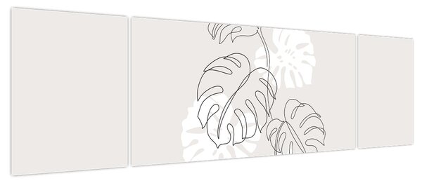 Obraz - Line art monstera N⁰3 (170x50 cm)
