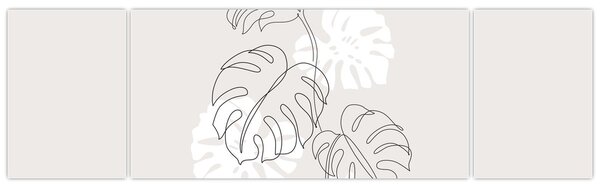 Obraz - Line art monstera N⁰3 (170x50 cm)