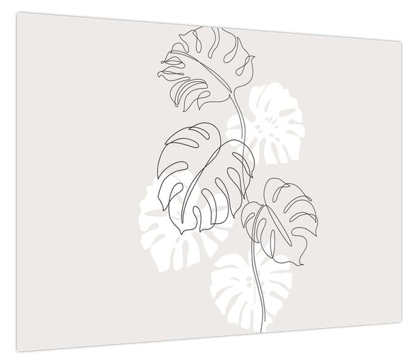 Obraz - Line art monstera N⁰3 (70x50 cm)