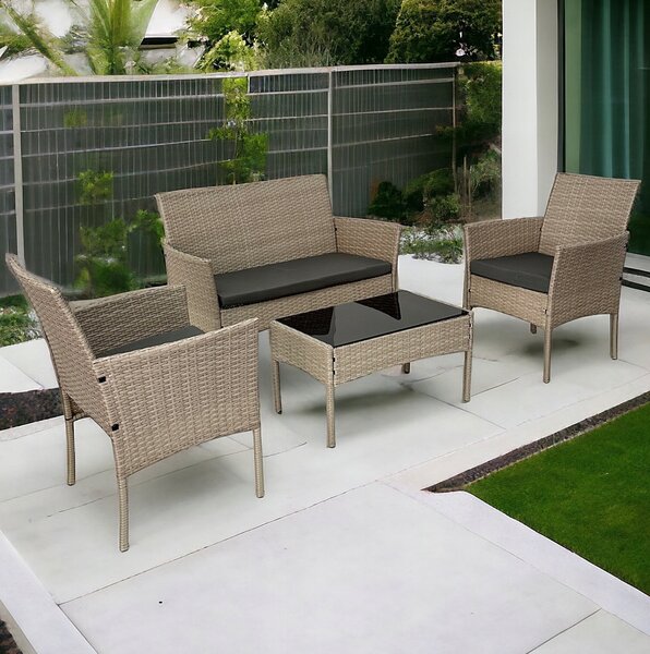 Zestaw mebli ogrodowych - sofa fotele i stolik Natal 010 beż