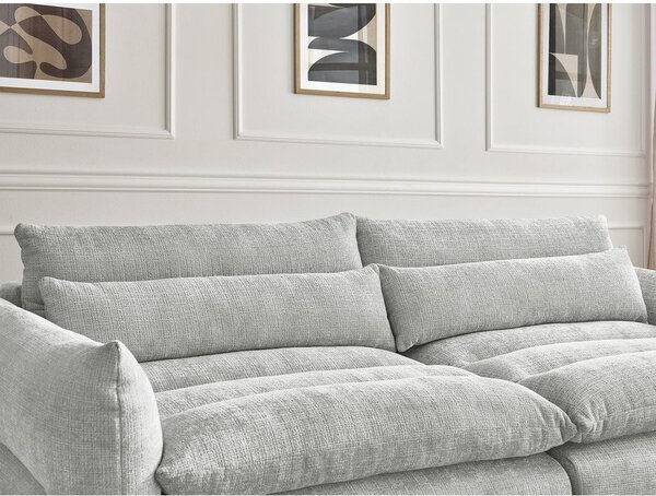 Jasnoszara sofa z tkaniny szenilowej 276 cm Neil – Bobochic Paris