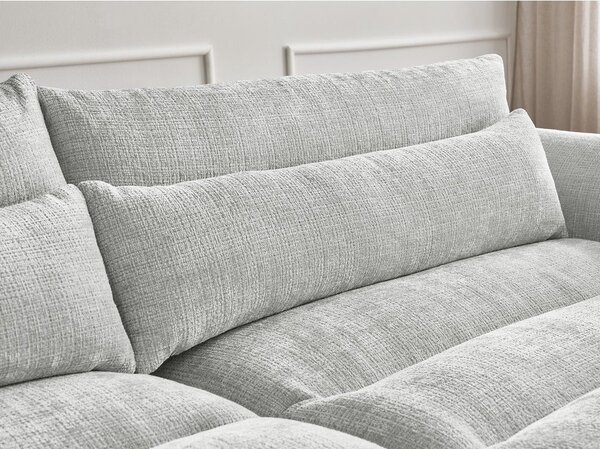 Jasnoszara sofa z tkaniny szenilowej 276 cm Neil – Bobochic Paris