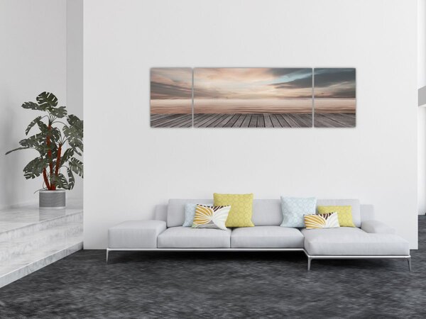 Obraz - Molo o zachodzie słońca (170x50 cm)