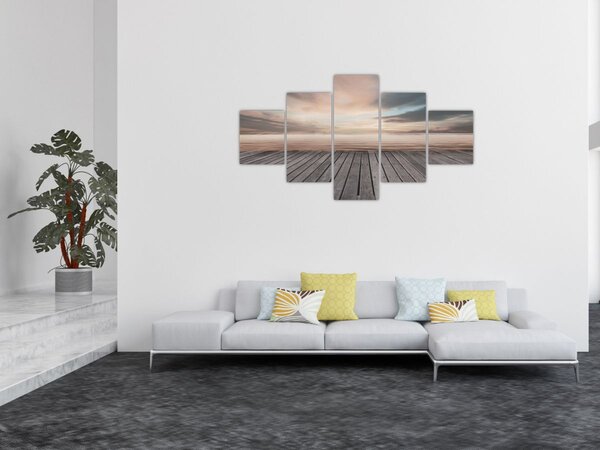 Obraz - Molo o zachodzie słońca (125x70 cm)
