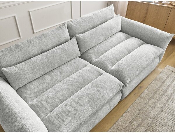 Jasnoszara sofa z tkaniny szenilowej 276 cm Neil – Bobochic Paris