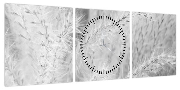 Obraz - Trawa pampasowa N⁰1 (z zegarem) (90x30 cm)