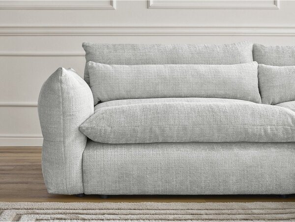 Jasnoszara sofa z tkaniny szenilowej 276 cm Neil – Bobochic Paris