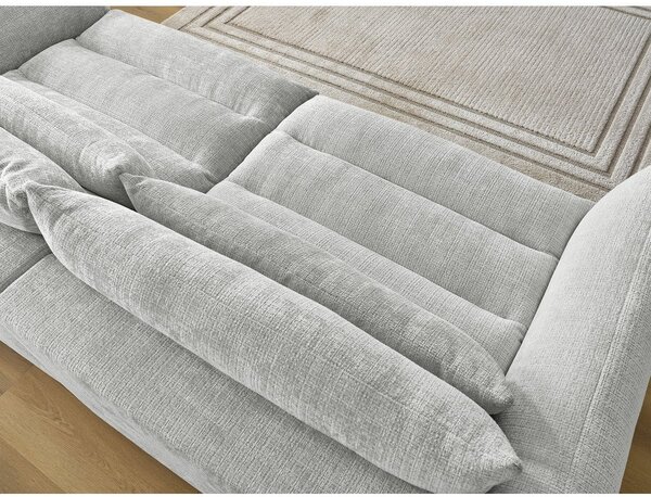 Jasnoszara sofa z tkaniny szenilowej 276 cm Neil – Bobochic Paris