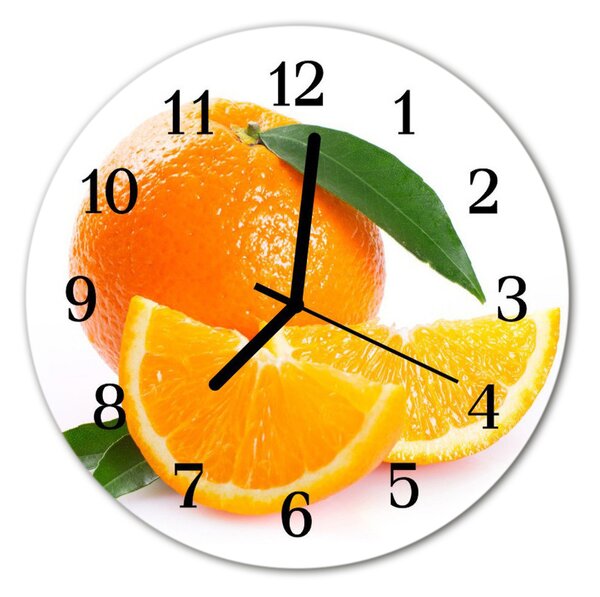 Zegar szklany okrągły Pomarańcze