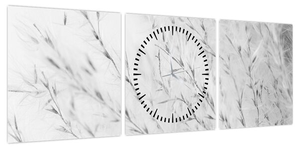Obraz - Trawa pampasowa N⁰2 (z zegarem) (90x30 cm)