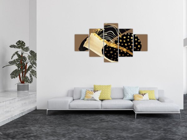 Obraz - Abstrakcja złotobrązowa N⁰1 (125x70 cm)