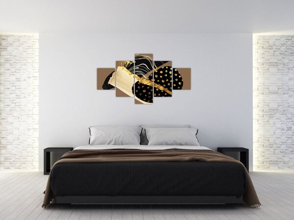Obraz - Abstrakcja złotobrązowa N⁰1 (125x70 cm)