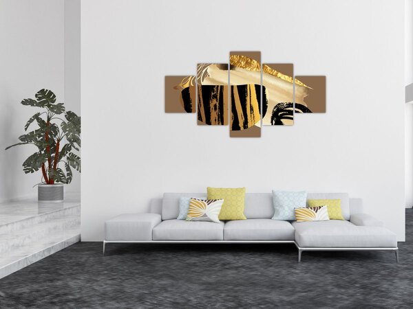 Obraz - Abstrakcja złotobrązowy N⁰2 (125x70 cm)