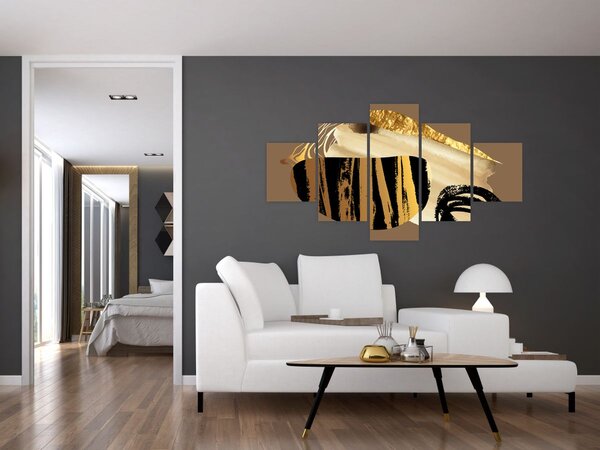 Obraz - Abstrakcja złotobrązowy N⁰2 (125x70 cm)