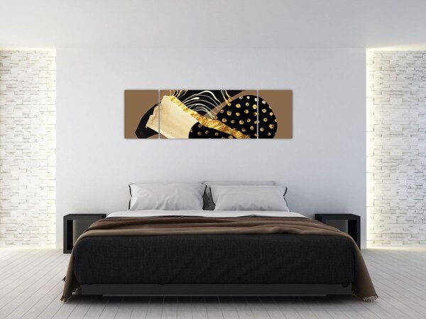 Obraz - Abstrakcja złotobrązowa N⁰1 (170x50 cm)