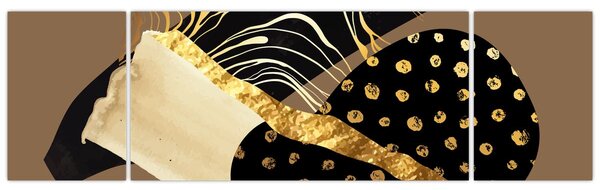Obraz - Abstrakcja złotobrązowa N⁰1 (170x50 cm)