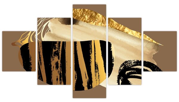 Obraz - Abstrakcja złotobrązowy N⁰2 (125x70 cm)