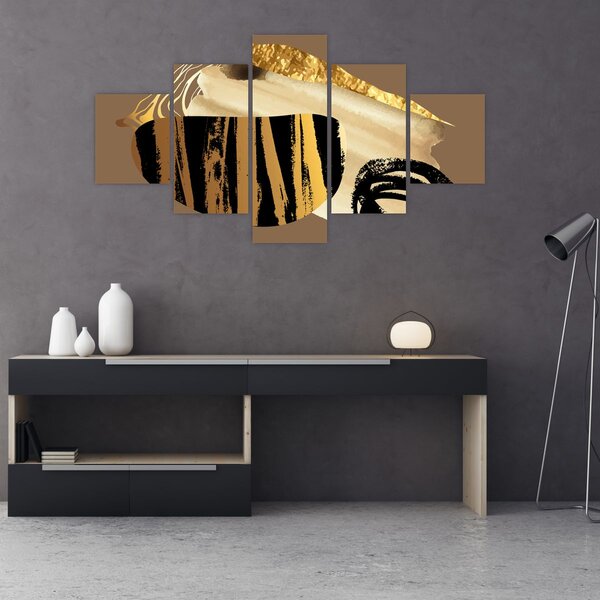 Obraz - Abstrakcja złotobrązowy N⁰2 (125x70 cm)
