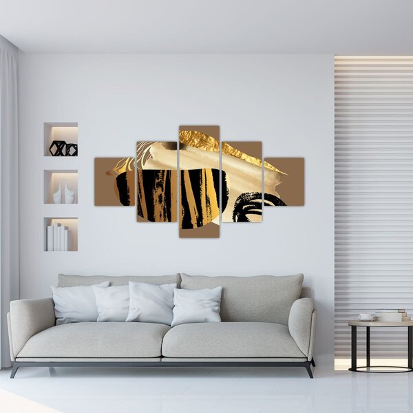Obraz - Abstrakcja złotobrązowy N⁰2 (125x70 cm)