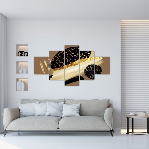 Obraz - Abstrakcja złotobrązowy N⁰3 (125x70 cm)