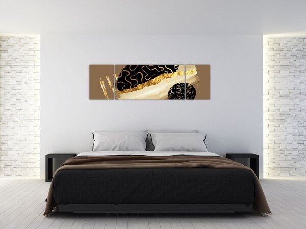 Obraz - Abstrakcja złotobrązowy N⁰3 (170x50 cm)