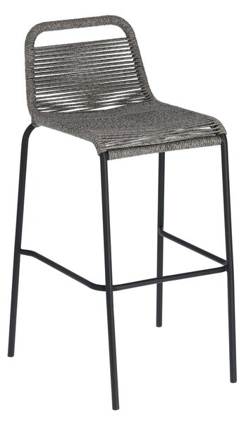 Szary hoker ze stalową konstrukcją Kave Home Glenville, wys. 74 cm