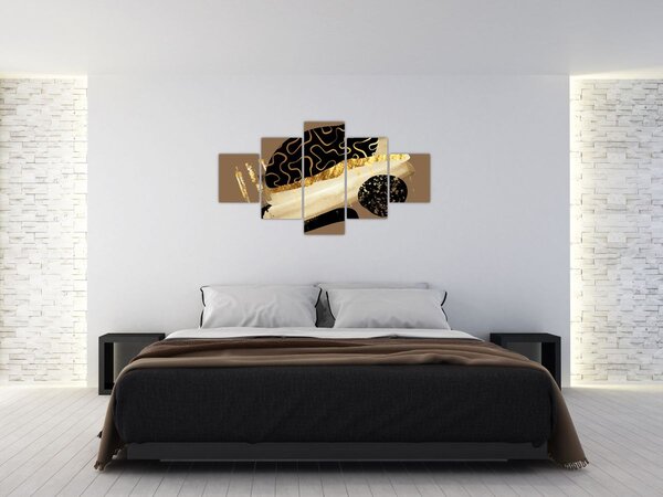 Obraz - Abstrakcja złotobrązowy N⁰3 (125x70 cm)