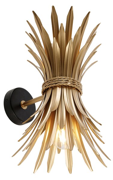 Kinkiet / Lampa scienna Art Deco złoty - Wesley Oswietlenie wewnetrzne