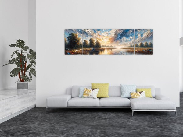 Obraz - Obraz słońca nad wodą (170x50 cm)